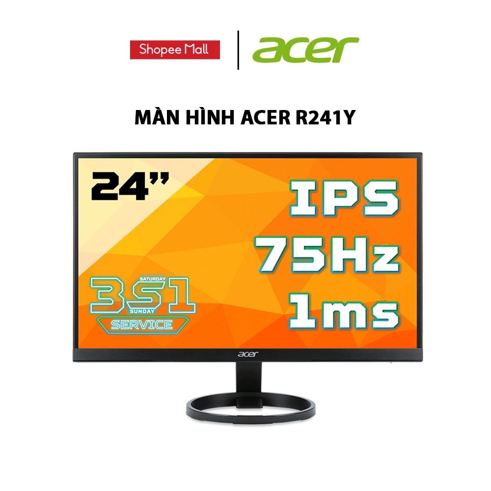 [ELBAU7 giảm 7%] Màn Hình Acer R241Y 23.8&quot; FHD IPS 75Hz 1ms