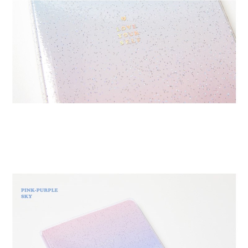 Sổ Nhật Ký ARTBOX Hàn Quốc Bìa Trong Suốt Họa Tiết Bầu Trời Màu Tím Lấp Lánh
