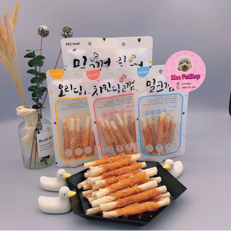 Gói 100g xương cuốn khô gà đồ thưởng Hàn Quốc