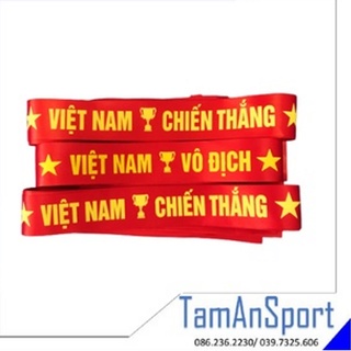 Băng rôn cổ vũ Việt Nam vô địch - Dải băng đầu cổ vũ bóng đá vải phi bóng - Banner thể thao