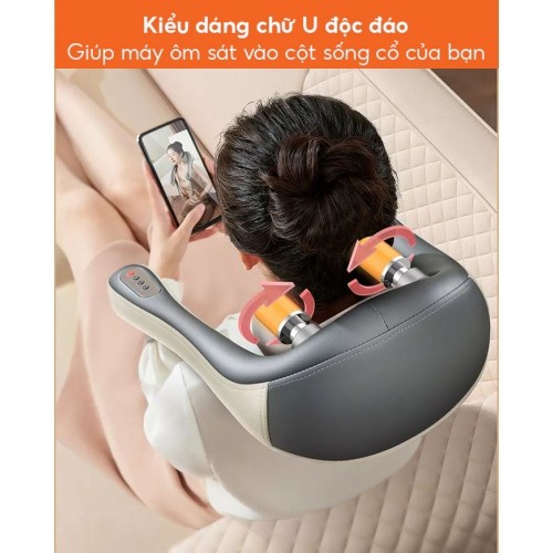Máy massage xoa bóp day ấn cổ vai gáy 6D Nikio NK-138 - Pin sạc