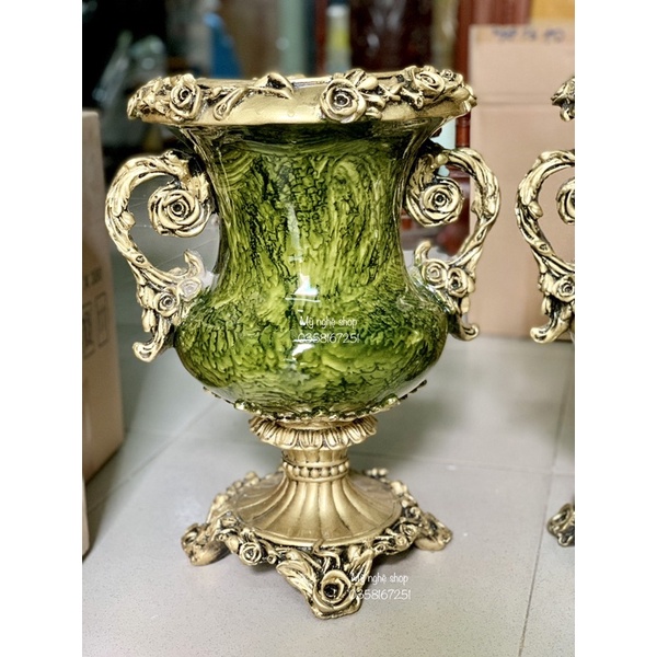 Bình hoa composite,Mỹ nghệ shop, decor, trang trí, quà tặng sinh nhật, tân gia, bình hoa giả, cao cấp mã cúp 37 bao vỡ