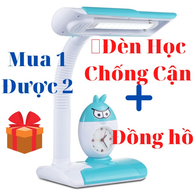 Đèn Học Chống Cận Đèn Học Bảo Vệ Mắt Kiêm Đồng Hồ Báo Thức Tiện Lợi