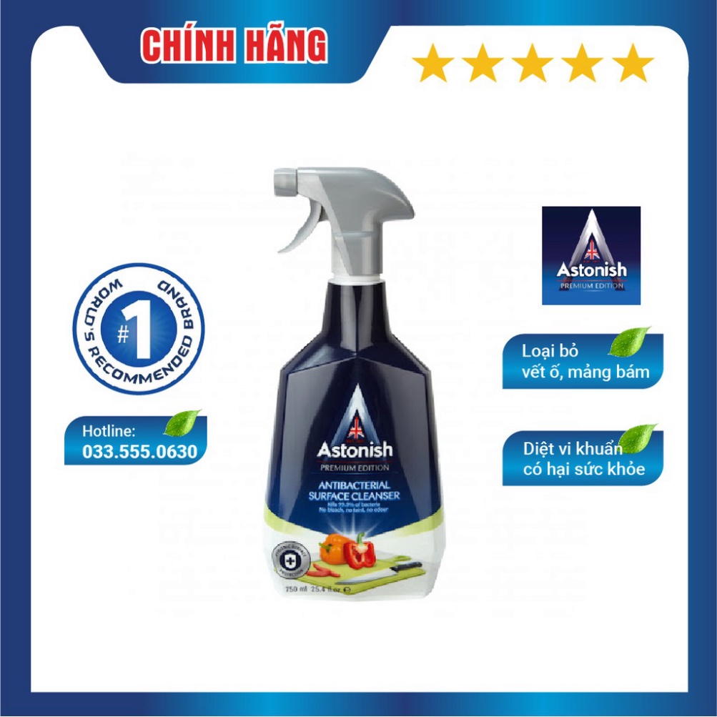 Bình xịt vệ sinh dụng cụ nhà bếp, tủ lạnh, tủ đông, các bề mặt khác Astonish C6700