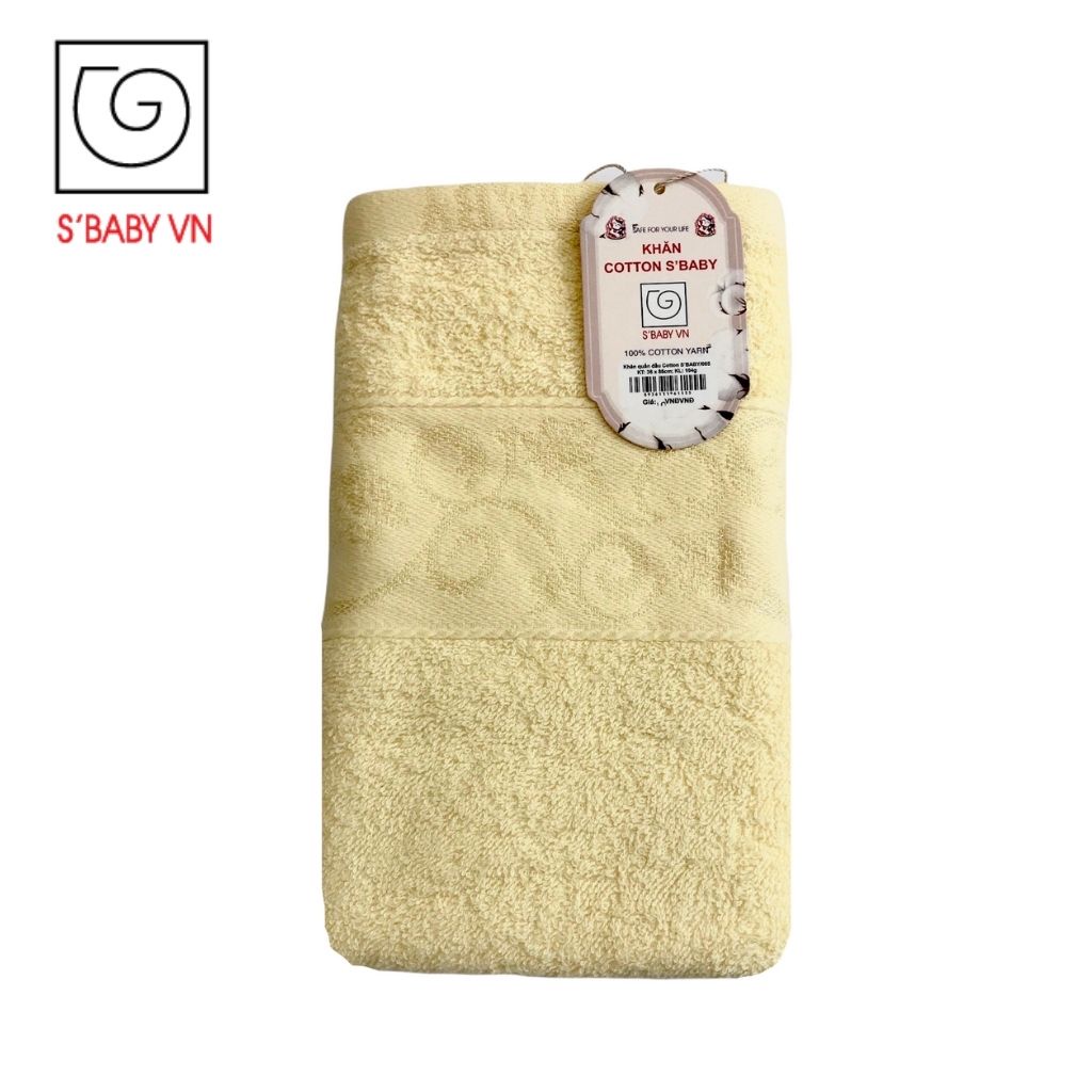 Khăn Quấn Đầu Cotton S'BABY 36x86cm Sản Xuất Từ Nguyên Liệu Tự Nhiên Mềm Mại, An Toàn Cho Da - 8936137961155