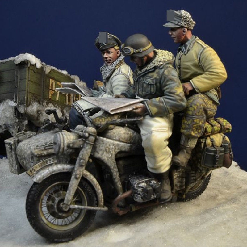 Mô Hình Đồ Chơi Người Lái Xe Mô Tô Bằng Nhựa 1 / 35 PK97