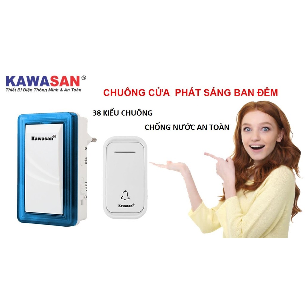 (Kawasan) Chuông cửa không dây chống nước 38 kiểu chuông DB658