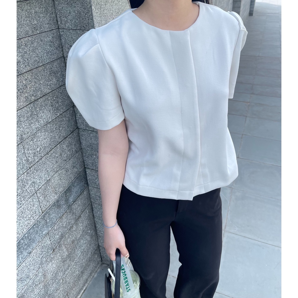 Áo tay phồng nút bấm Freesize