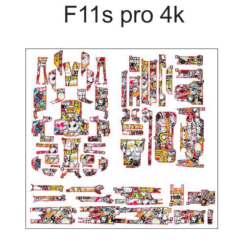 Skin Decal Dán Trang Trí Cho Flycam Sjrc F11S 4K Pro Phiên Bảng Sticker Hoạt Hình - Dán 2 Pin
