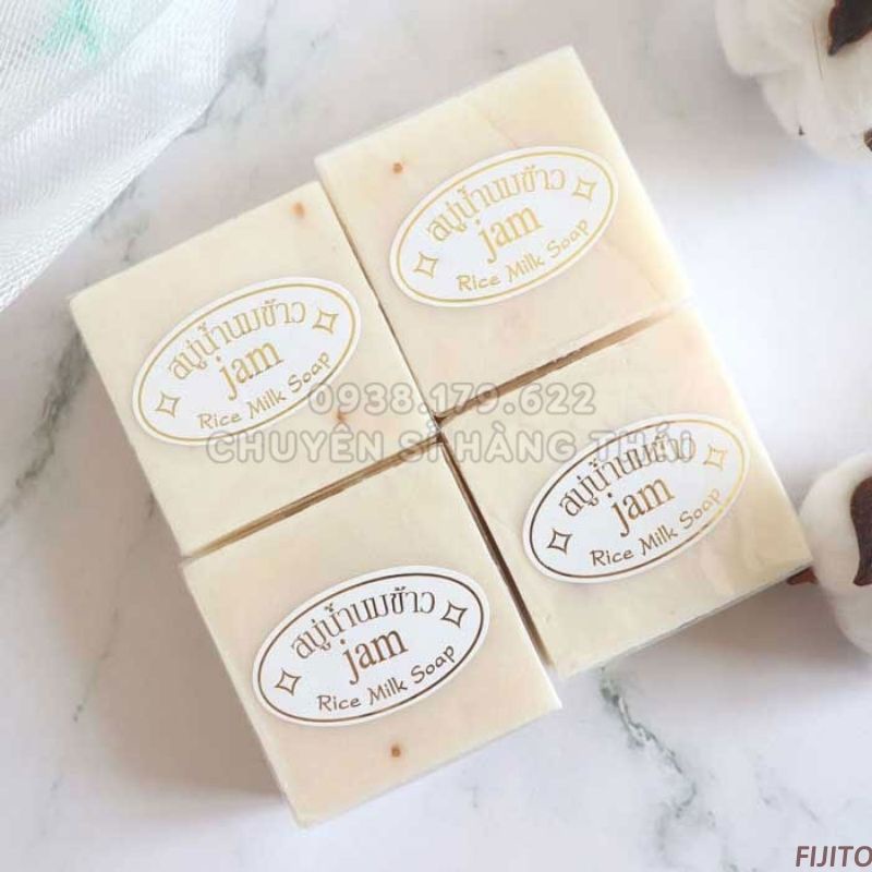 Xà phòng cám gạo Thai Lan JAM RICE MILK SOAP 65gr lốc 12 bánh P.203