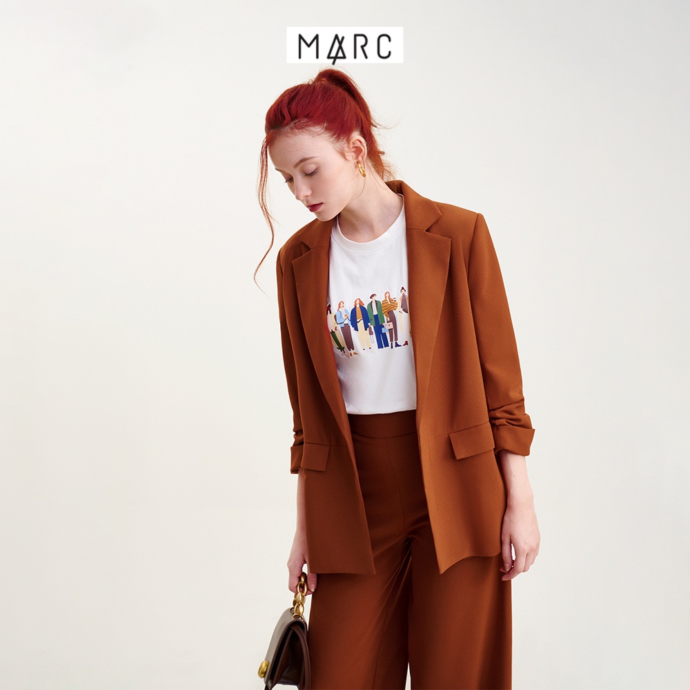 Áo blazer nữ MARC FASHION nhún xắn tay cách điệu FAVH0435