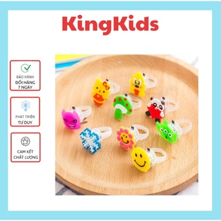 Nhẫn gắn đèn LED phát sáng nhiều hình thù màu sắc đáng yêu cho bé KingKids