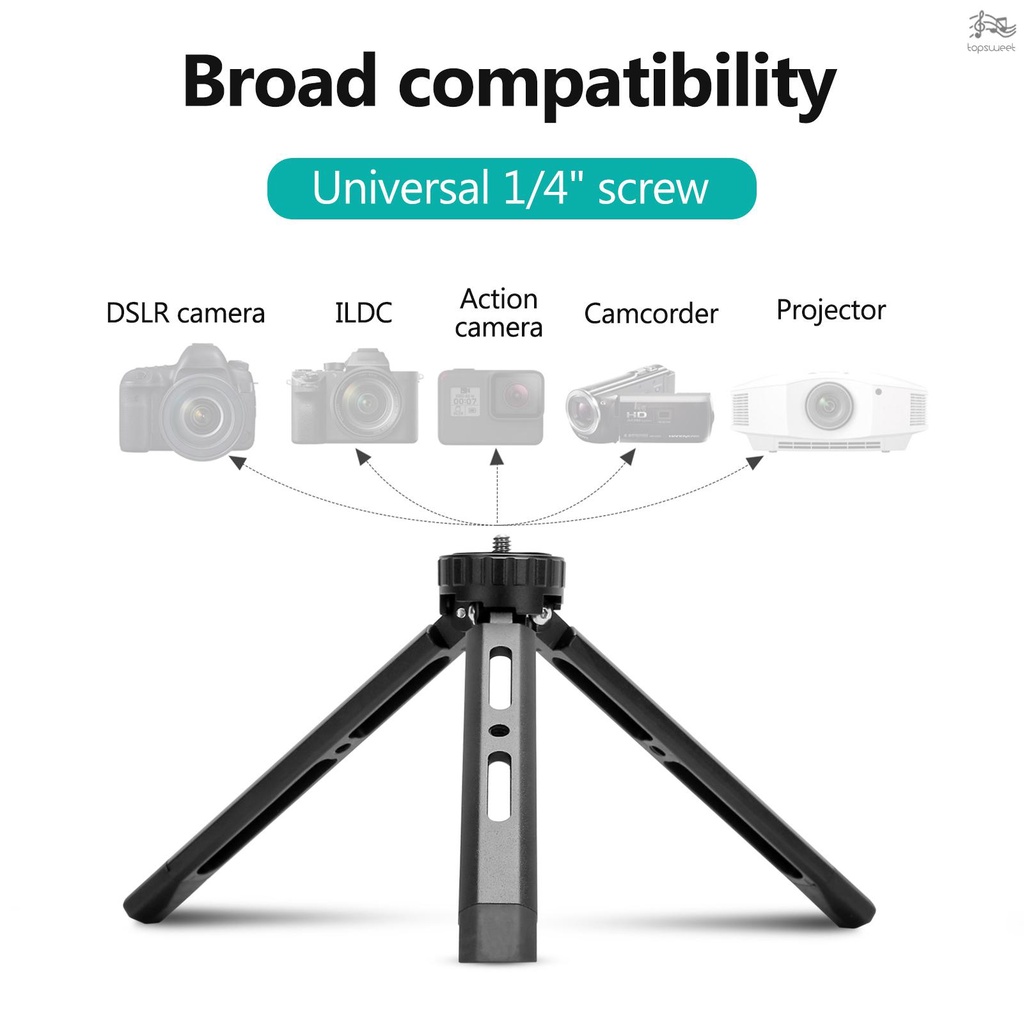 Giá Đỡ Ba Chân Mini Bằng Hợp Kim Nhôm Kèm Ốc Vít 1 / 4 inch Cho Máy Ảnh DSLR ILDC | BigBuy360 - bigbuy360.vn