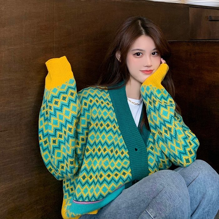 Hàng Sẵn_Áo len cardigan ngắn nhỏ màu sắc tươi sáng