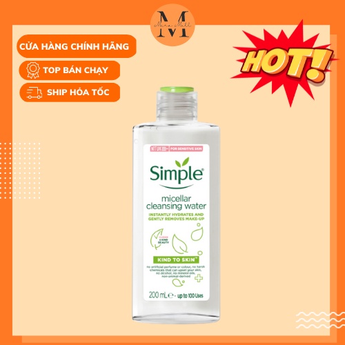 Nước tẩy trang Simple Micellar Cleansing Water 200ml