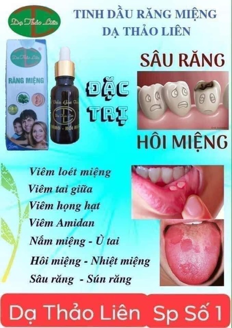 Tinh dầu Dạ Thảo Liên sâu răng hôi miệng 20ml