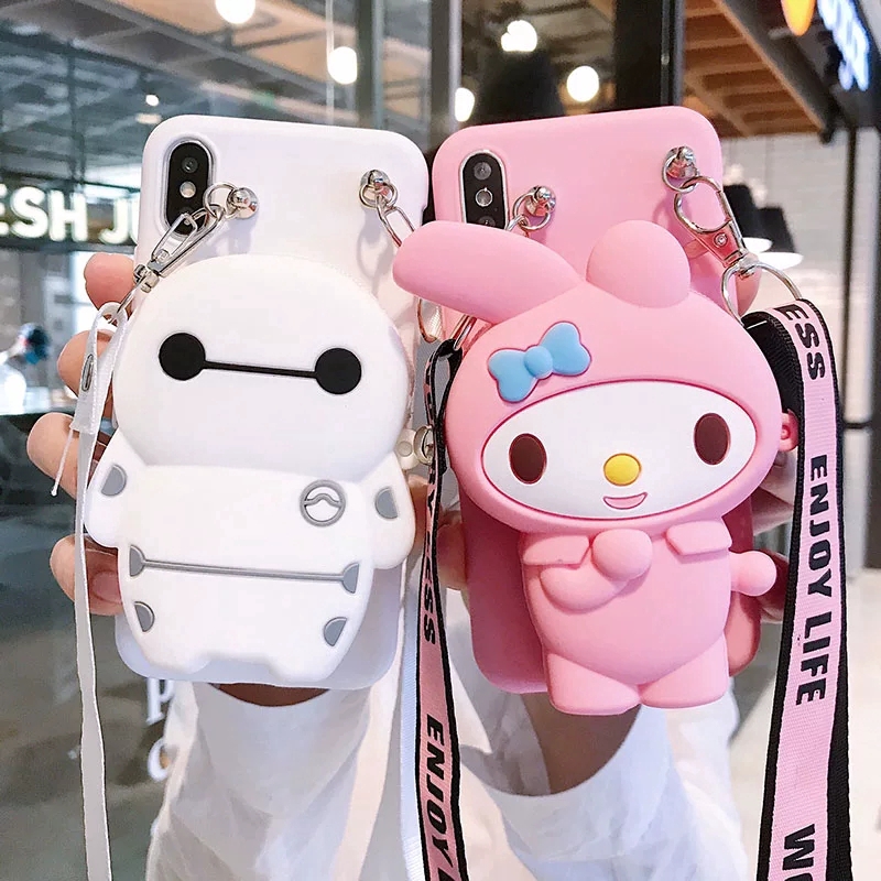 VIVO Y91 Y93 Y66 Y81 Y79 Y85 Y67 Y83 Y53 Y55 NEX 3 A S Cartoon Rabbit Melody Baymax Zipper Wallet Phone Cover Case