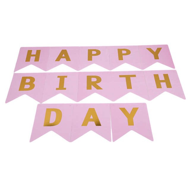 Dây chữ happy birthday Metallic siêu đẹp trang trí sinh nhật, dây cờ treo ép kim trang trí thôi nôi
