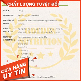 Hạt chia Úc Absolute Organic 250G hàng xách tay Úc.