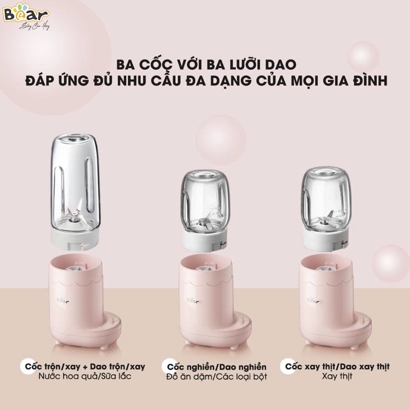 Máy xay đa năng 3 cối Bear LLJ-C04J1 chính hãng nội địa