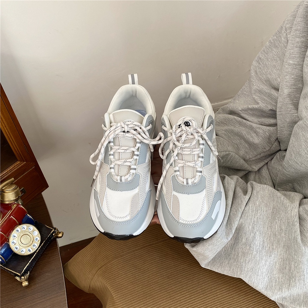 Giày thể thao nữ Nibok chất liệu da cao cấp độn đế cao 5 cm phong cách ulzzang hàn quốc trẻ trung dễ phối đồ hot 2022 | BigBuy360 - bigbuy360.vn