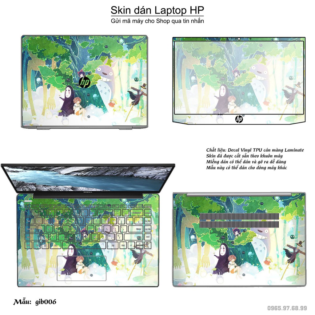 Skin dán Laptop HP in hình Ghibli (inbox mã máy cho Shop)