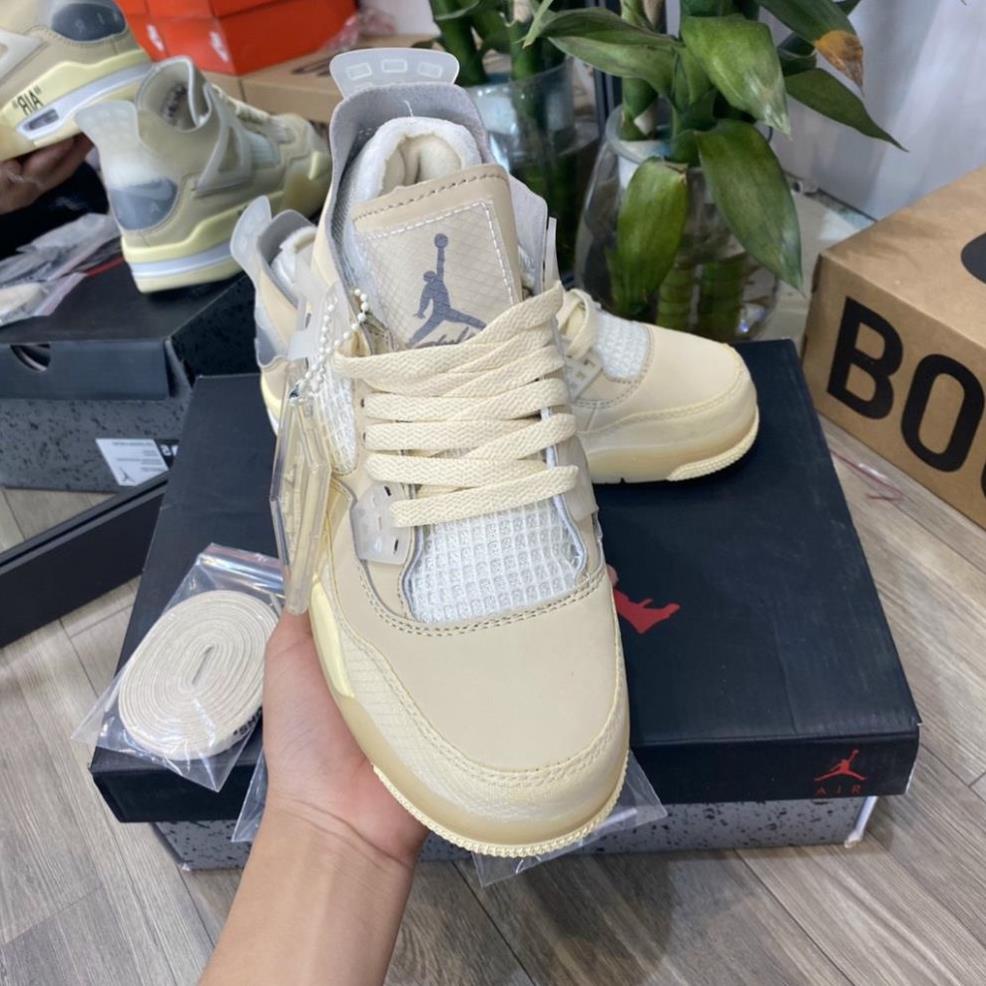 Giày air Jordan 4 trắng Full, Giày thể thao JD4 nam nữ siêu hot Fullboxbill+ tặng dây -5RYNT