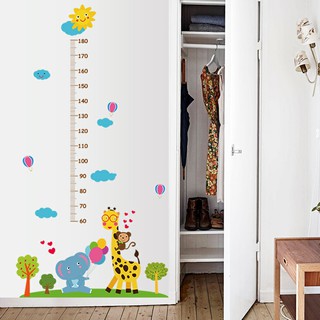 decal dán tường thước đo voi xanh