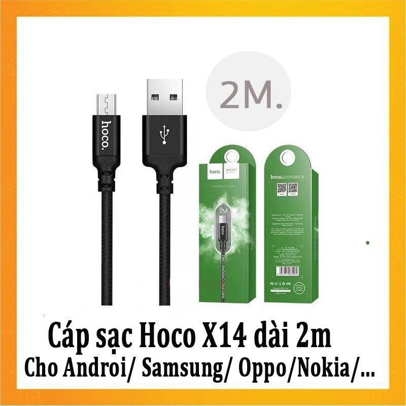 Cáp Sạc Hoco X14 Micro USB - Chiều Dài Lên Đến 2M - Cáp Android