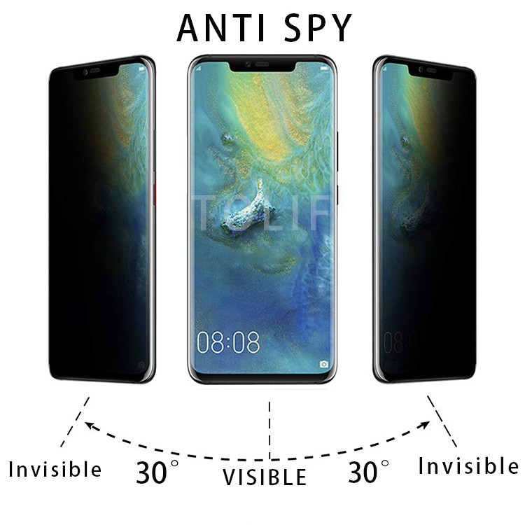 Miếng Dán Cường Lực Nano 3D Chống Nhìn Trộm Cho Huawei Mate 20 30 P30 P40 Pro