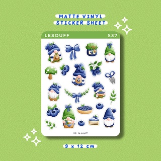 S36 S37 - Sticker chú lùn việt quất, blueberry, bullet journal, hình dán sổ tay dễ thương - Lesouff