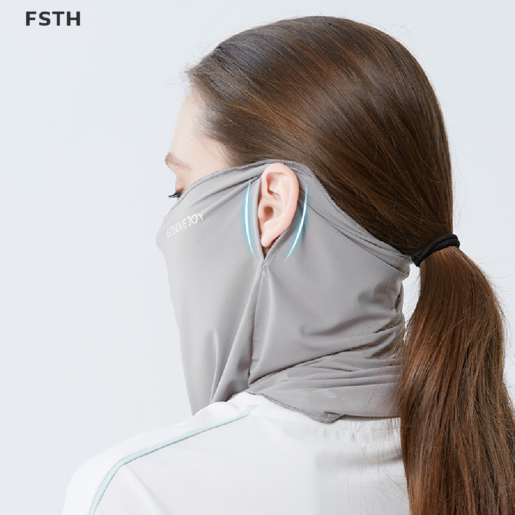 Fsth Khẩu Trang Chống Nắng Bằng Lụa Lạnh Nhanh Khô Thoáng Khí Bảo Vệ Tai Và Cổ Cho Nữ