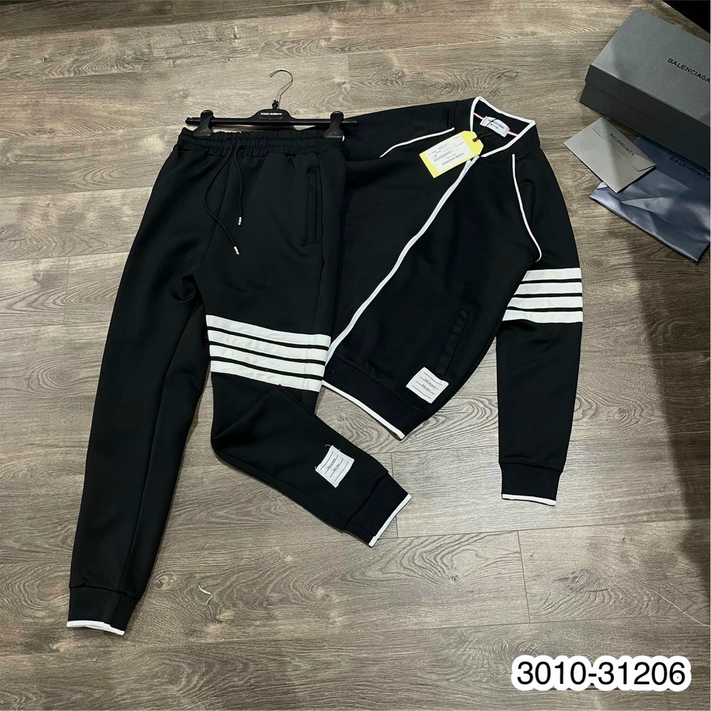 Bộ Thể Thao Nam Thom Thu Đông Phối Họa Tiết Viền - Đồ Bộ Thu Đông Nam Thom Chất Nỉ Da Cá Cao Cấp DT STORE MENWEAR