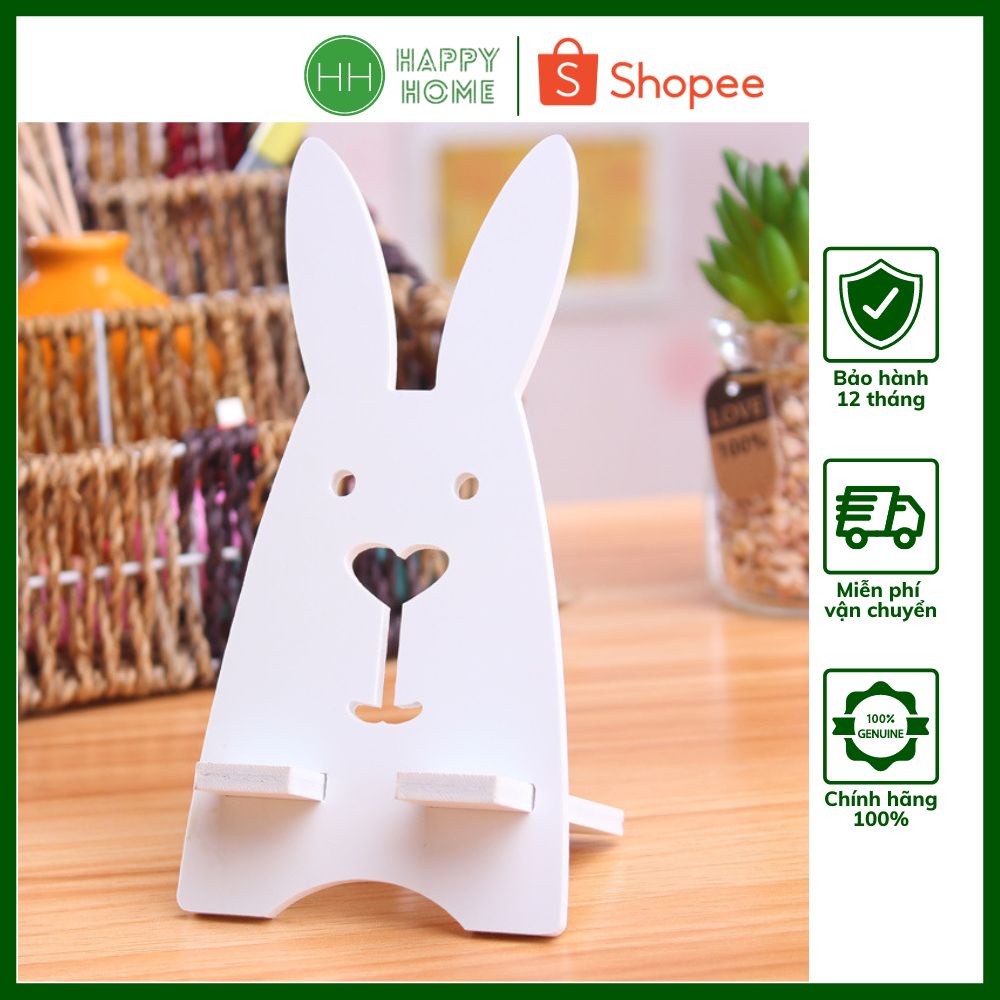 Giá Đỡ Điện Thoại Máy Tính Bảng Hình Thú Đa Năng Tiện Lợi Chất Liệu Gỗ Nhựa Cao Cấp - HappyHome