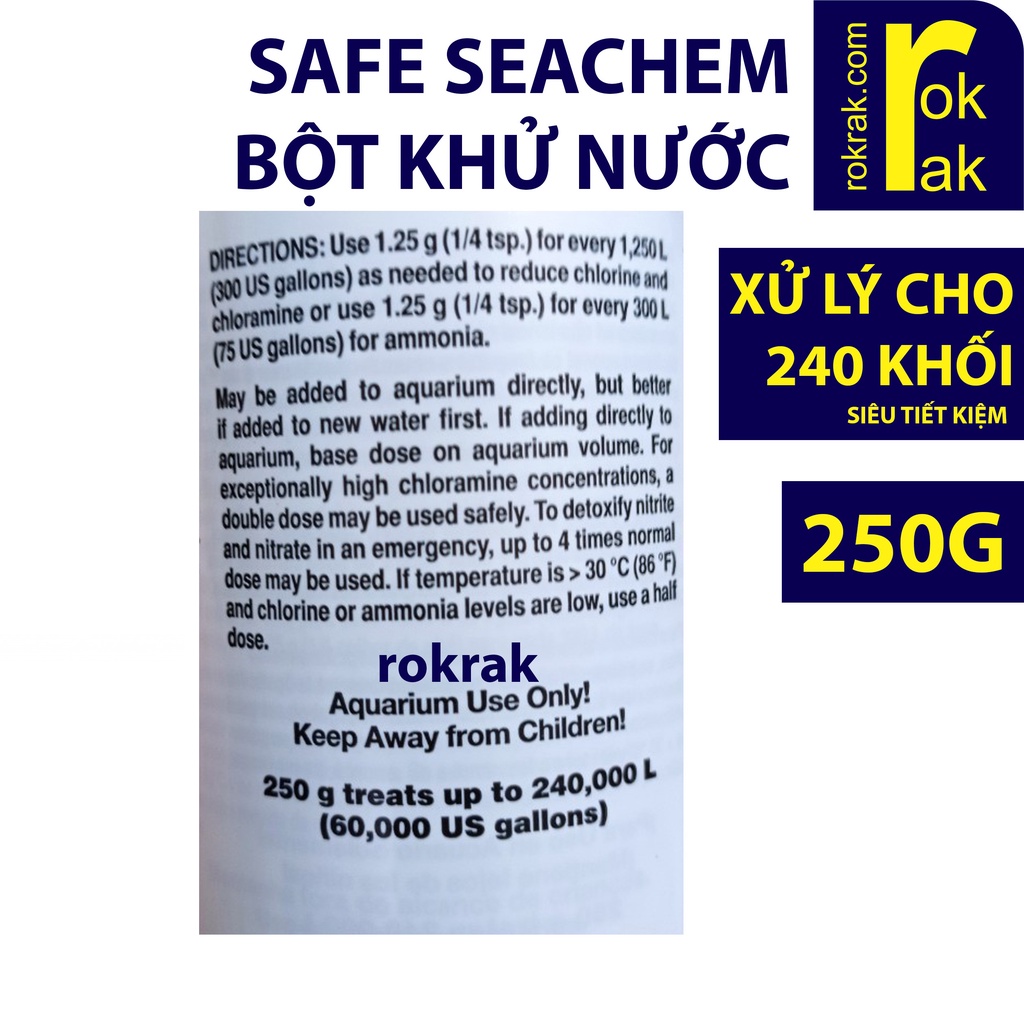 Xử Lý Nước Seachem Safe Nuôi cá tép An toàn - Hủ 250 gram NGUYÊN TEM