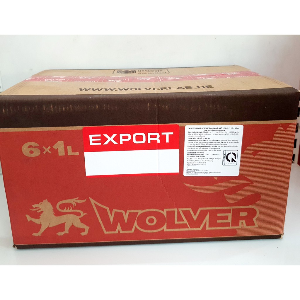 THÙNG 6 LON NHỚT XE SỐ CAO CẤP WOLVER RACING 10W40