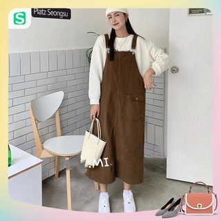Váy yếm kaki túi 1 bên dáng dài phong cách hàn quốc v2048- ttqc
