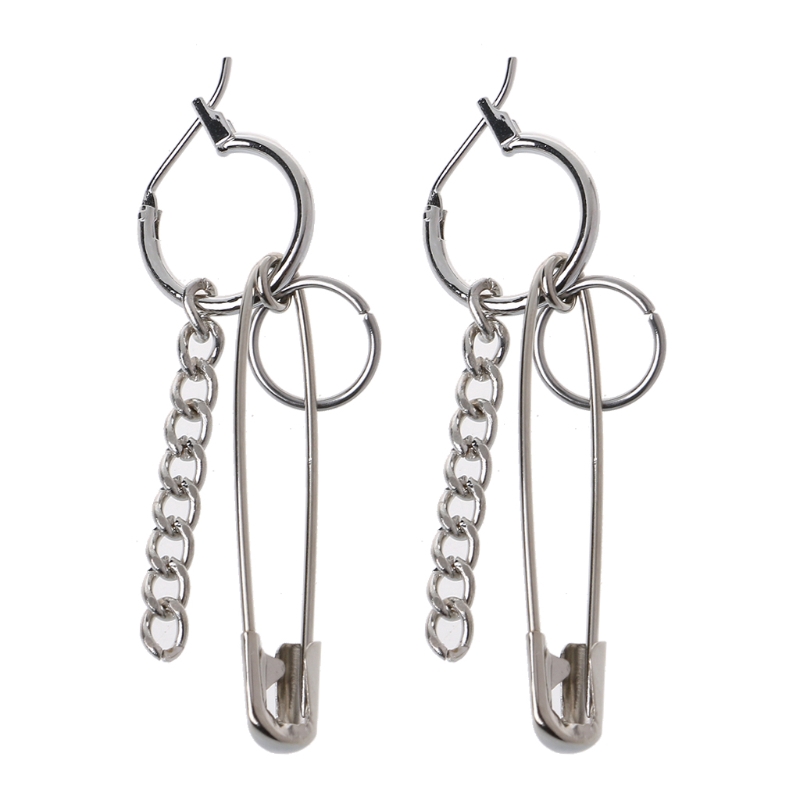 Khuyên tai dài gắn ghim băng phong cách Hàn Quốc thời trang