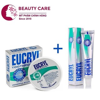 Combo kem đánh răng 62g và bột làm trắng răng Eucryl 50g