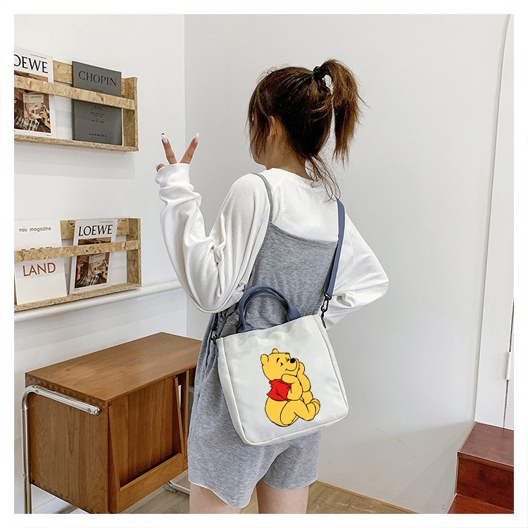 Túi Xách canvas In Hình Gấu pooh Đáng Yêu