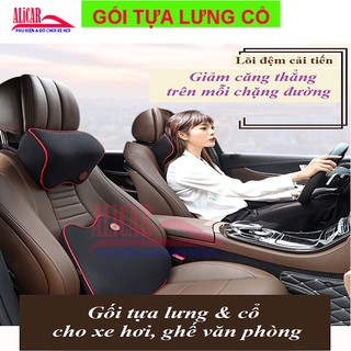Bộ gối tựa xe hơi, ô tô, ghế văn phòng - gồm 1 tựa lưng và 1 tựa đầu- chất liệu cao su non hoạt tính cao cấp