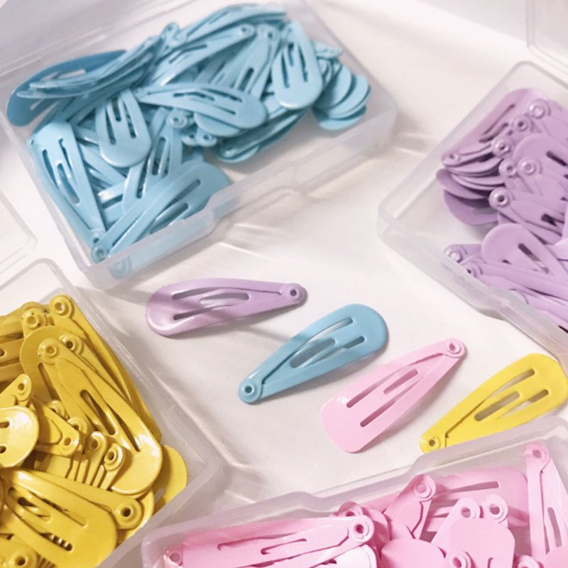 Set 50 Kẹp Tóc Mini 3cm Bằng Hợp Kim Hình Giọt Nước Phong Cách Hàn Quốc Cho Nữ