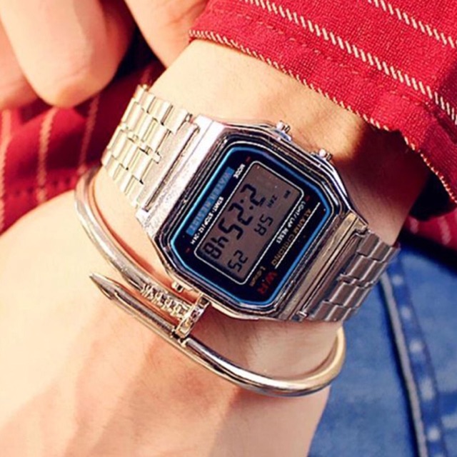 CASIO Đồng Hồ Đeo Tay HT3 Mặt Vuông Màu Vàng / Bạc Phong Cách Cổ Điển Thời Trang Cho Nam Và Nữ
