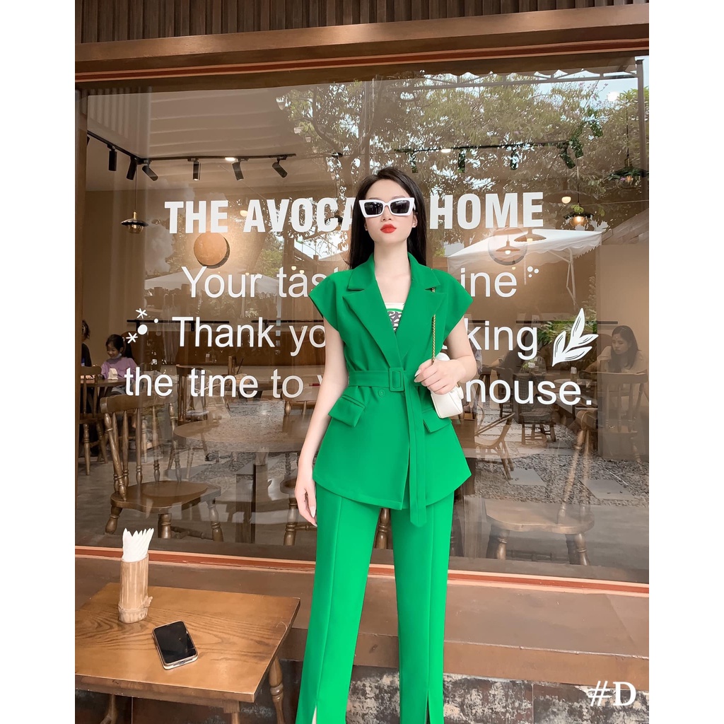 Sét vest kèm khăn lụa