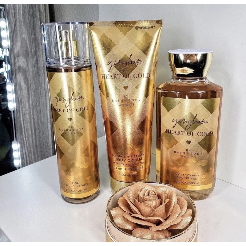 Bộ sản phẩm Bath&amp;BodyWorks Gingham Heart of Gold (ra mắt 2021)