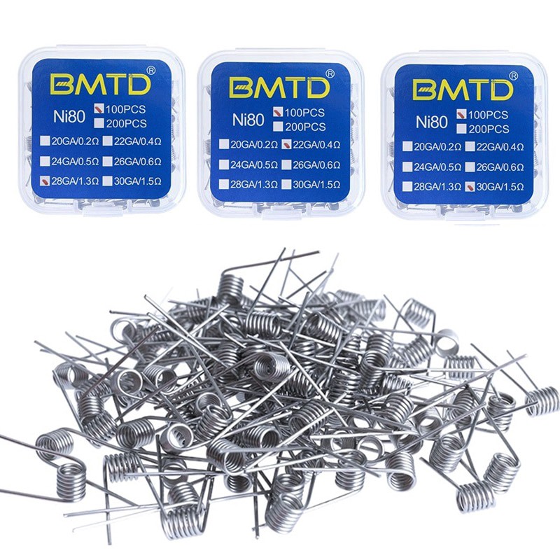 Bộ 100 Cuộn Dây Điện Tự Làm Bmtd Premade Ni80 Nichrome 20,22,24,26,28,30gauge