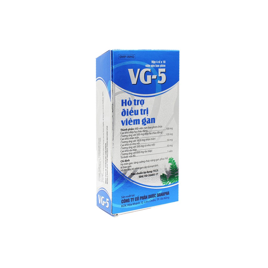 [Lọ 40 viên] Viên uống mát gan VG-5 Hỗ trợ điều trị gan
