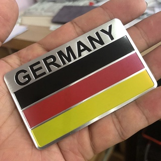 Tem Logo Nhôm hình lá Cờ nước Đức - GERMANY - Dán trang trí Ô tô xe máy laptop