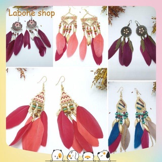 Bông tai lông vũ đỏ (nhiều màu)