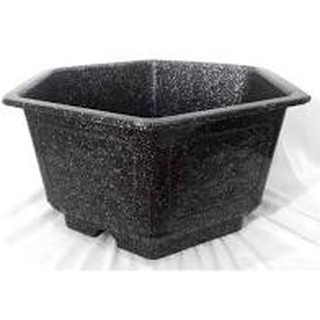 Combo 5 chậu lục giác giả đá đen kt 20*23